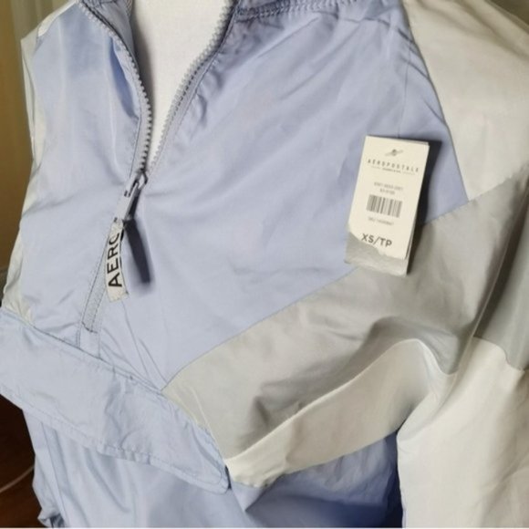 NWT Aeropostale purple & white quarter zip windbreaker - Picture 2 of 4